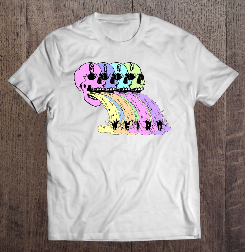 Vomiting Rainbow Skulls Pastel Goth Stay Weird Shirt