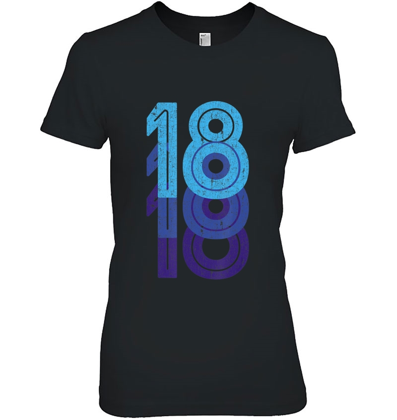 18 Lucky Number 18Th Year Birthday Age Sports Team Vintage Hoodie