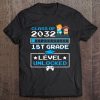 1St Grade First Day Of School Class Of 2032 Cute Video Games Premium Tee