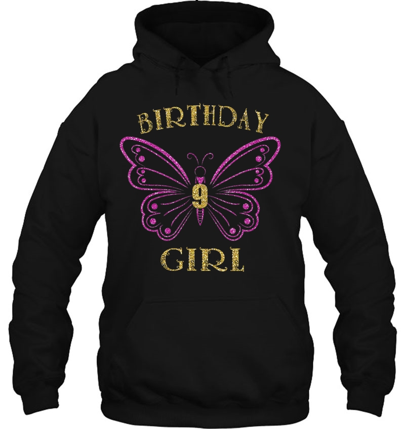 9Th Birthday Girl Shirt Pink Butterfly Birthday Shirt Mugs