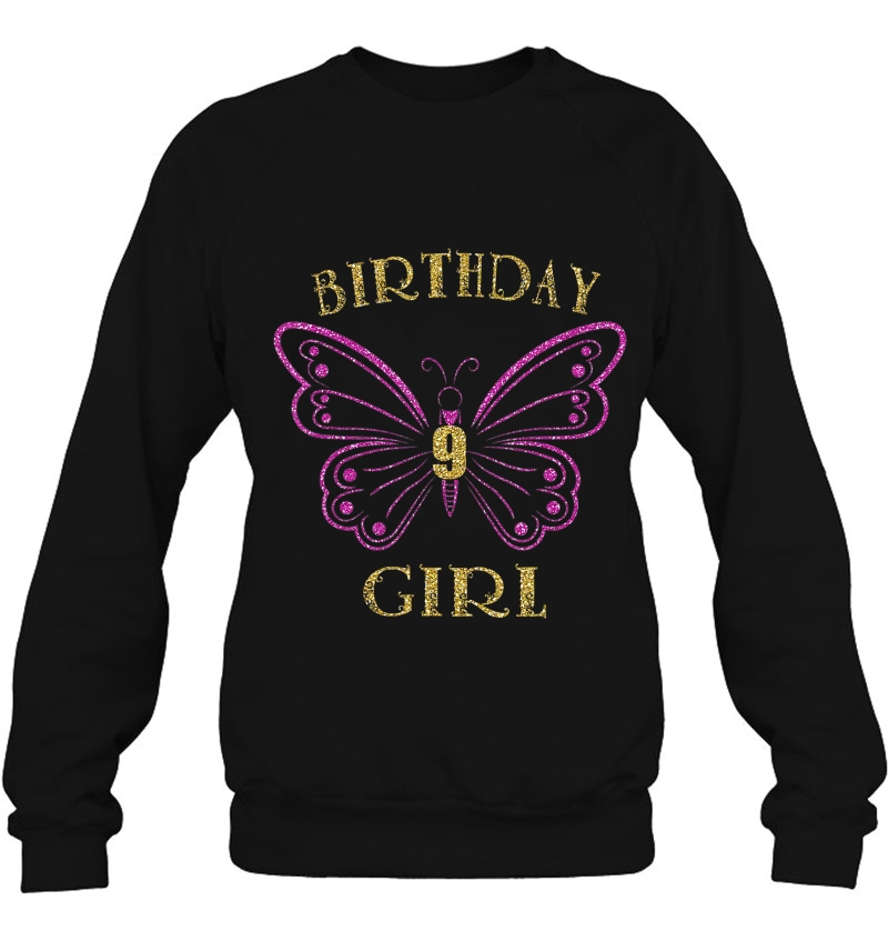 9Th Birthday Girl Shirt Pink Butterfly Birthday Shirt Mugs