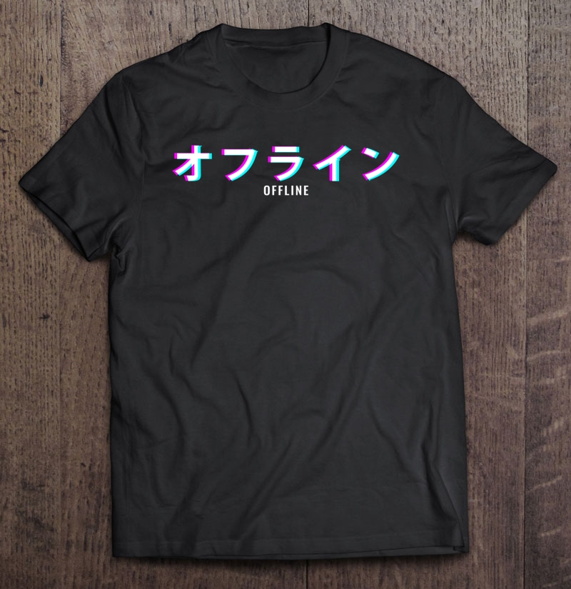 Aesthetic Offline Japanese Text Vaporwave Shirt