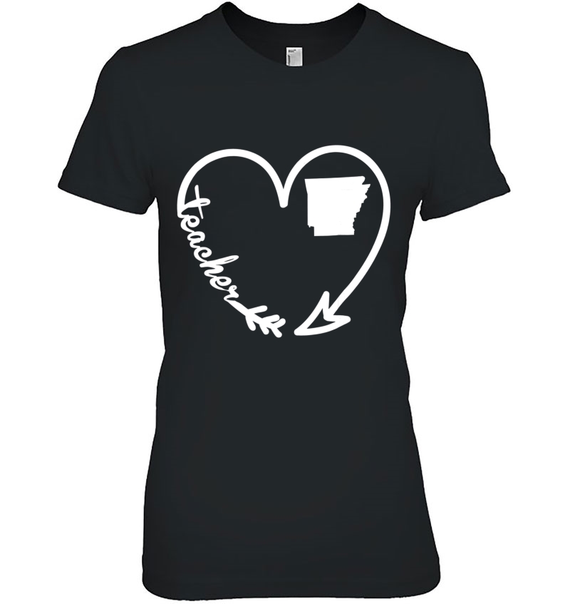 Arkansas Teacher Shirt Arrow Heart Home State Gift Women Ladies Tee