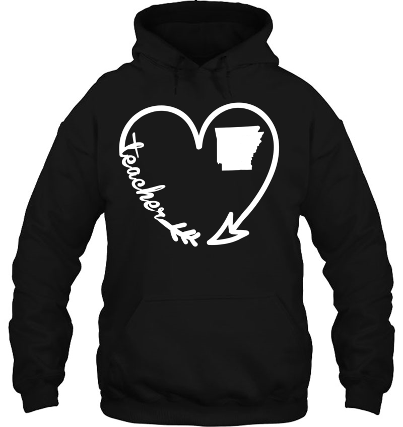 Arkansas Teacher Shirt Arrow Heart Home State Gift Women Hoodie