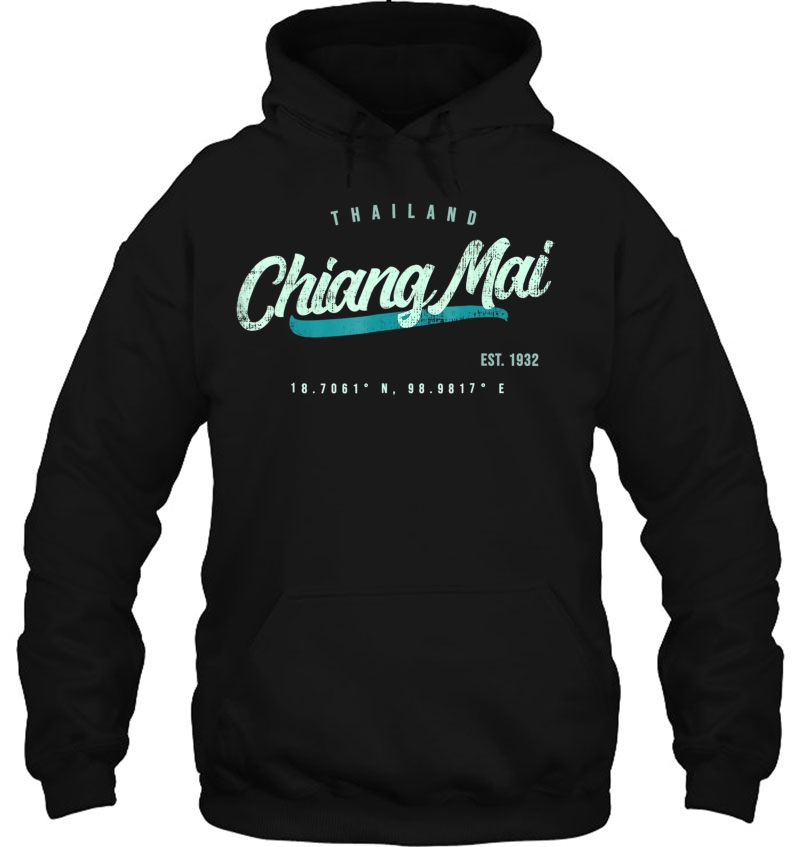 Chiang Mai Thailand Vintage Retro Hoodie