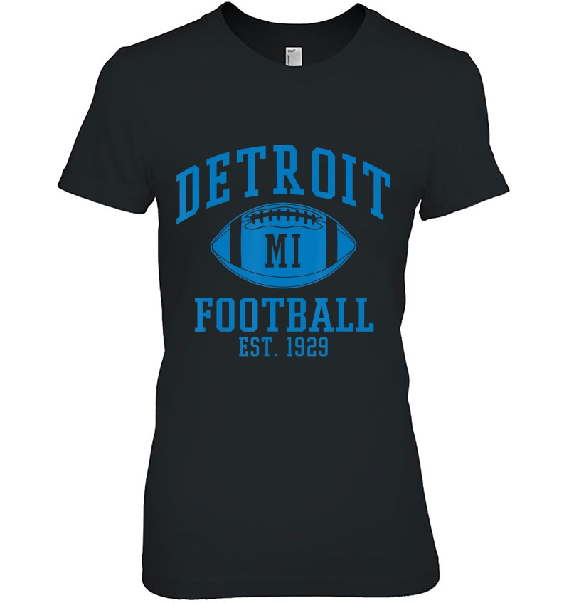 Detroit Football Vintage Michigan Retro Lion Gift Ladies Tee