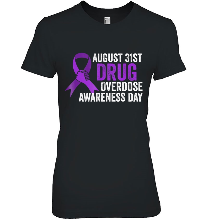 Drug Overdose Awareness Day Shirt August 31St Purple Ribbon Hoodie