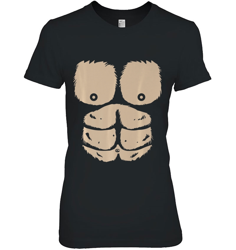 Gorilla Chest Muscles Abs Costume Shirt Halloween Easy Gift Premium Hoodie