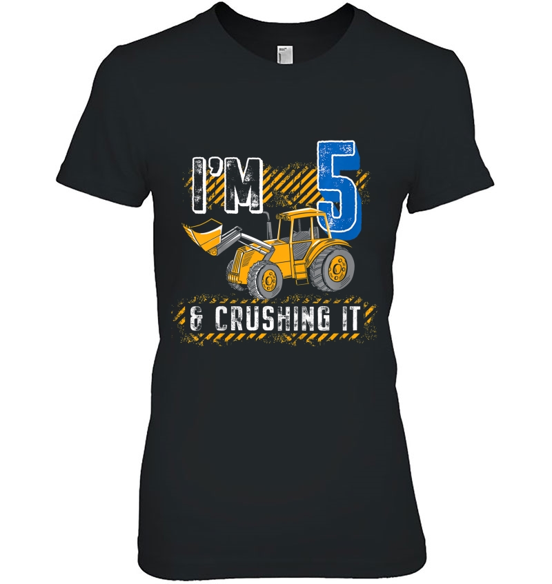 Kids Construction Truck Excavator 5Th Birthday 5 Year Olds 5T Hoodie