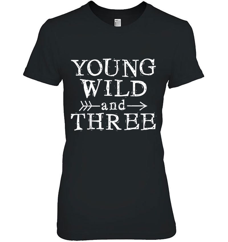 Kids Young Wild & Three Toddler Boys Birthday Shirt 3 Years Gift Hoodie