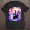 Laser Galaxy Space Cat On Rainbow Llama Unicorn Tee