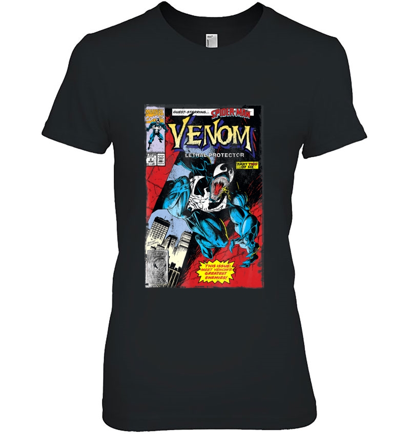 Marvel Venom Lethal Protector Retro Comic Graphic Ladies Tee
