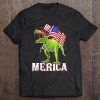 Merica T Rex Dinosaur American Flag 4Th Of July Tee