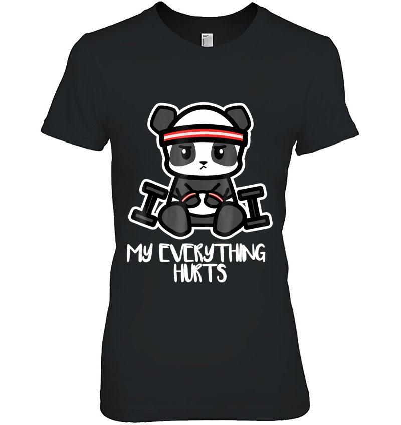 My Everything Hurts Exercising Panda Bear Funny Hoodie