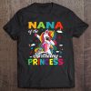 Nana Of The Birthday Princess Dabbing Unicorn Tee