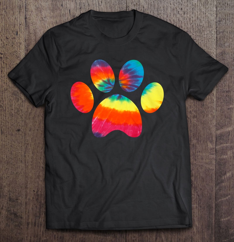 Tie Dye Animal Cat Dog Paw Print Pet Lover Gift Shirt