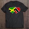 Trinidadian Jamaican Heart Love Jamaica Trinidad Flag Tee