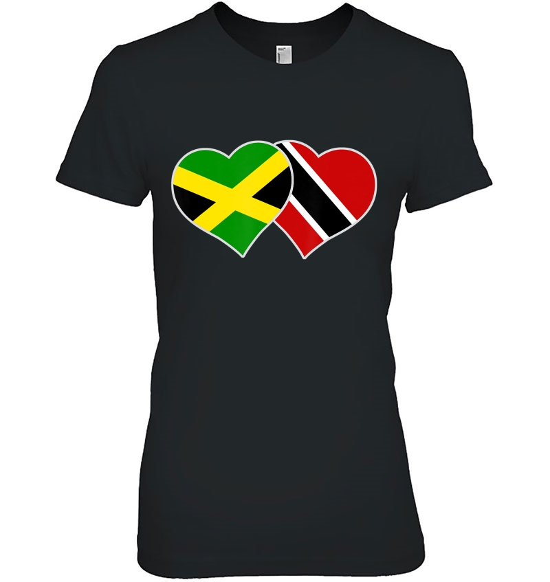 Trinidadian Jamaican Heart Love Jamaica Trinidad Flag Hoodie