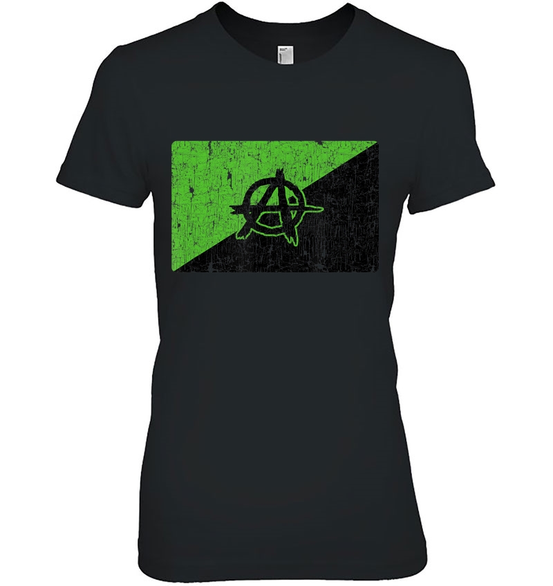 Vintage Anarcho-Primitivist Green Anarchy Flag Hoodie