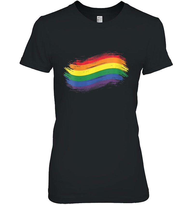 Womens Vintage Distressed Lgbt Gay Pride Flag Gay Lgbt Flag Ladies Tee