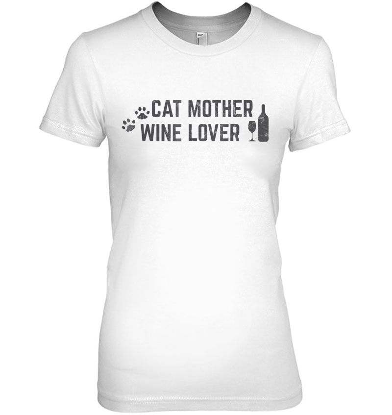 Cat Mother Wine Lover Tshirt For Women Ladies Hoodie