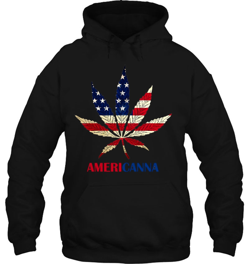 Americanna American Flag Weed Hoodie