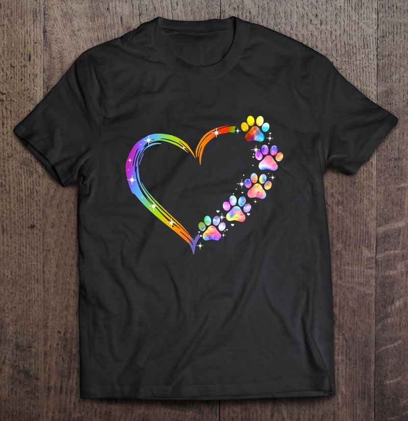 Sparkle Colorful Paw Heart Shirt