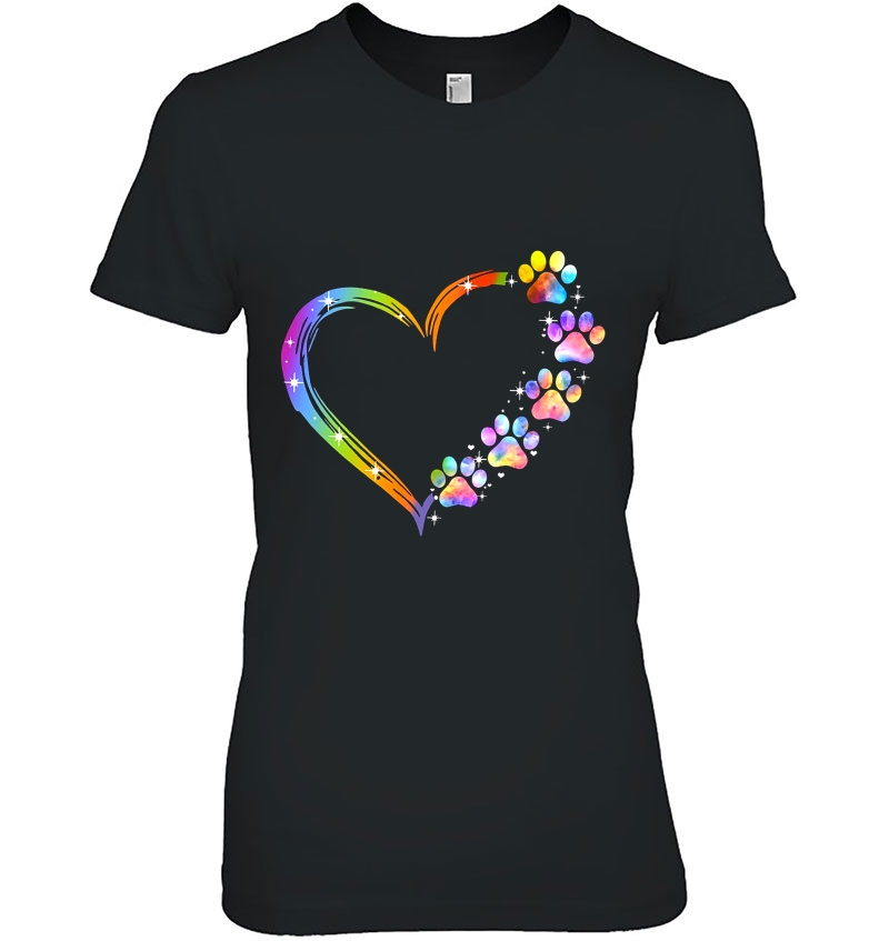 Sparkle Colorful Paw Heart Hoodie