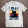 I Read So I Don't Punch People In The Throat Black Cat Read Book Vintage Version Tee