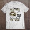 I Am A Female Veteran I Don't Have An Inside Voice Camo American Flag Lips Version Tee