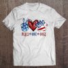 Peace Love Dogs Paw Dog Heart American Flag Version Tee