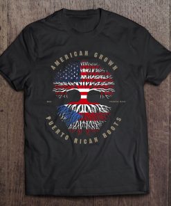 American Grown Puerto Rican Roots Puerto Rico Flag Premium Tee