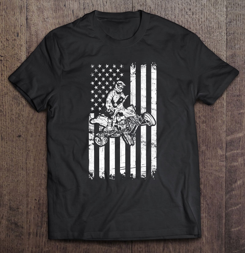 Atv American Flag Cool Four Wheeler Quad Bike Gift Shirt