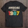 Awesome Since 1987 Tshirt Made In 1987 33Th Birthday Vintage Tee