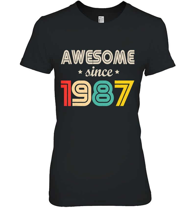 Awesome Since 1987 Tshirt Made In 1987 33Th Birthday Vintage Ladies Tee