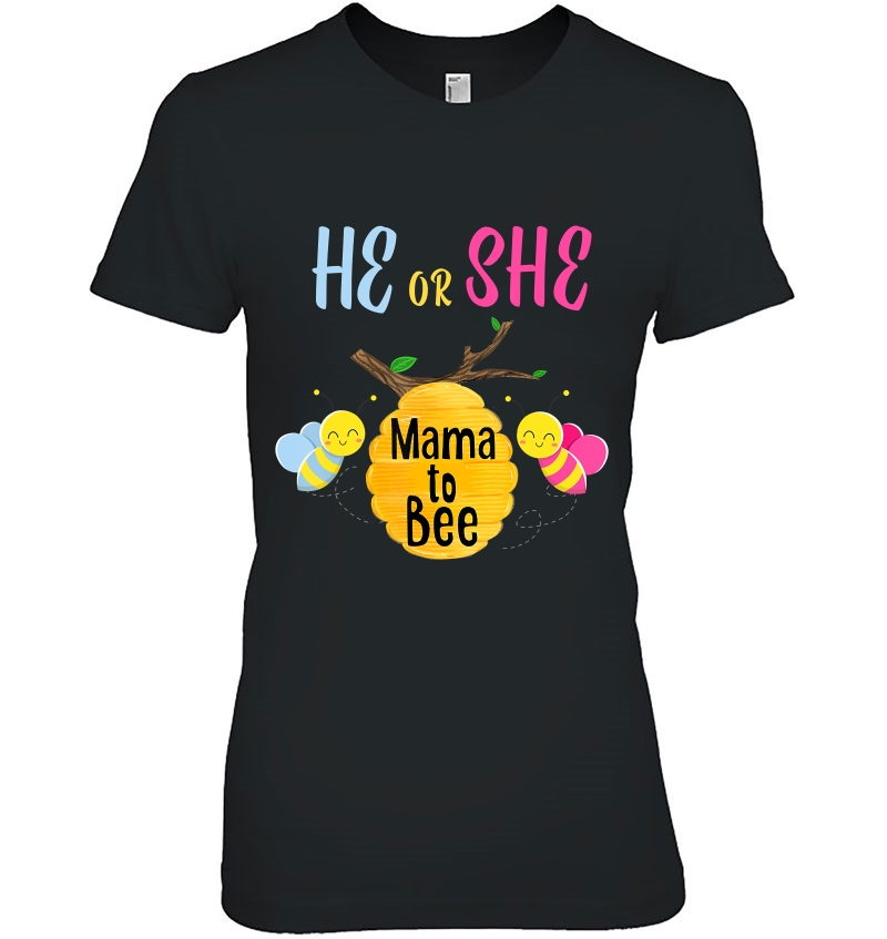 Bee Gender Reveal Shirt For Mama Bee Themed Party Women Ladies Tee
