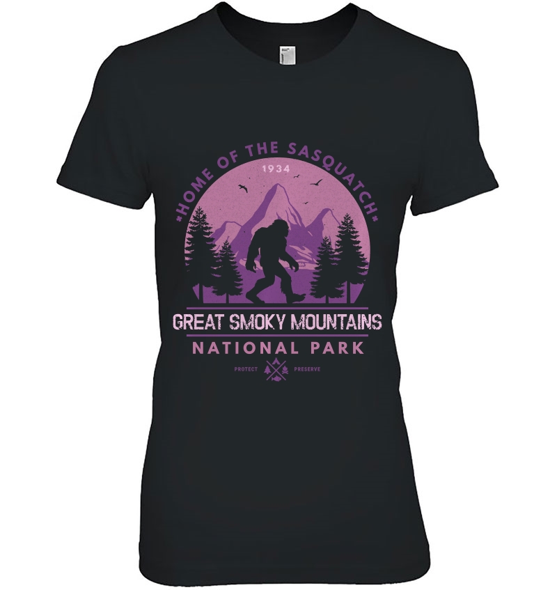 Bigfoot Great Smoky Mountain National Park Sasquatch Pullover Ladies Tee