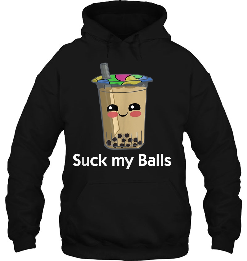 Boba Tea Tshirt Suck My Balls Bubble Drink Funny Teeshirt Tank Top Mugs