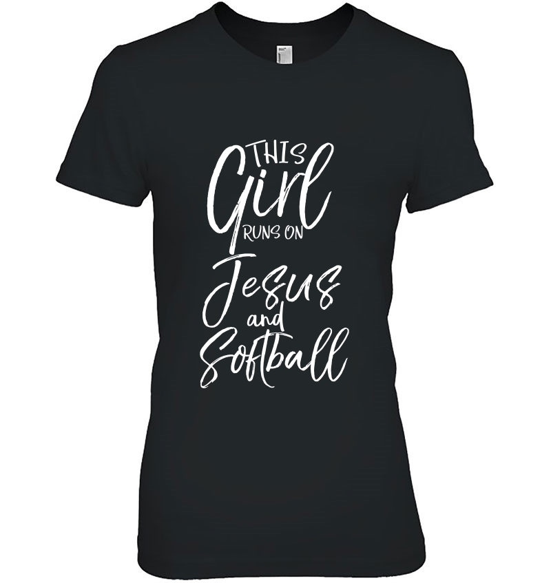 Christian Sports Gift This Girl Runs On Jesus And Softball Hoodie