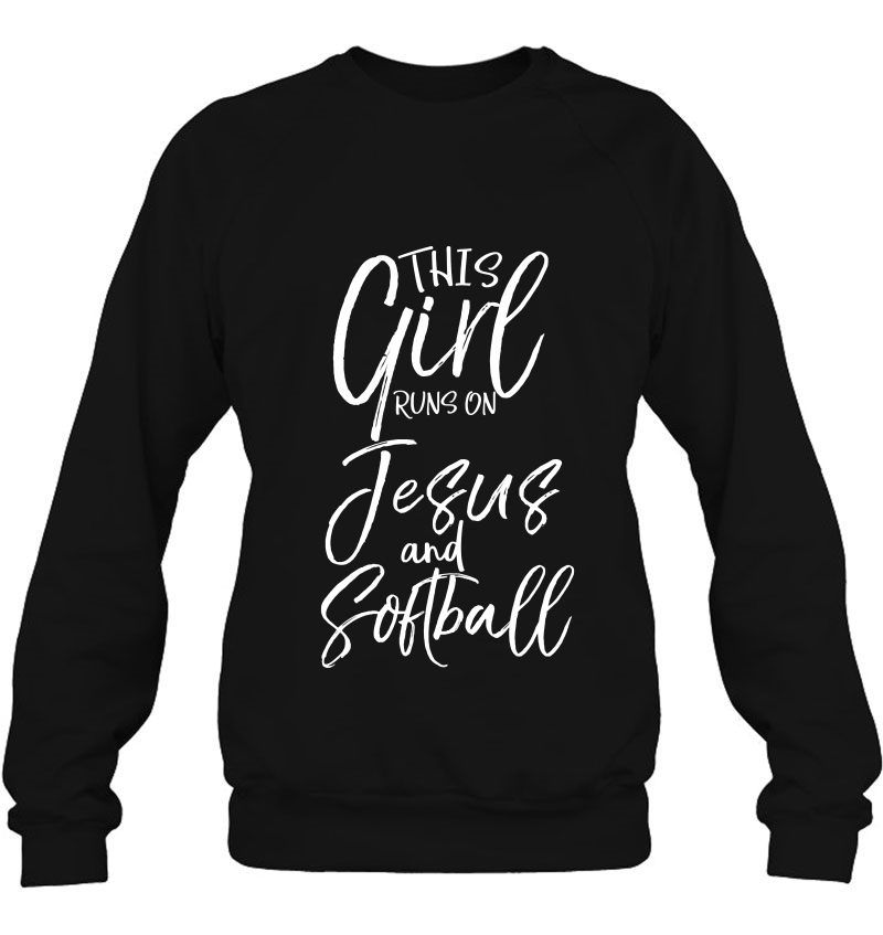 Christian Sports Gift This Girl Runs On Jesus And Softball Mugs