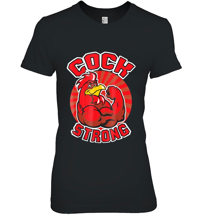 Cock Strong - Muscular Chicken - Novelty Gym Ladies Tee