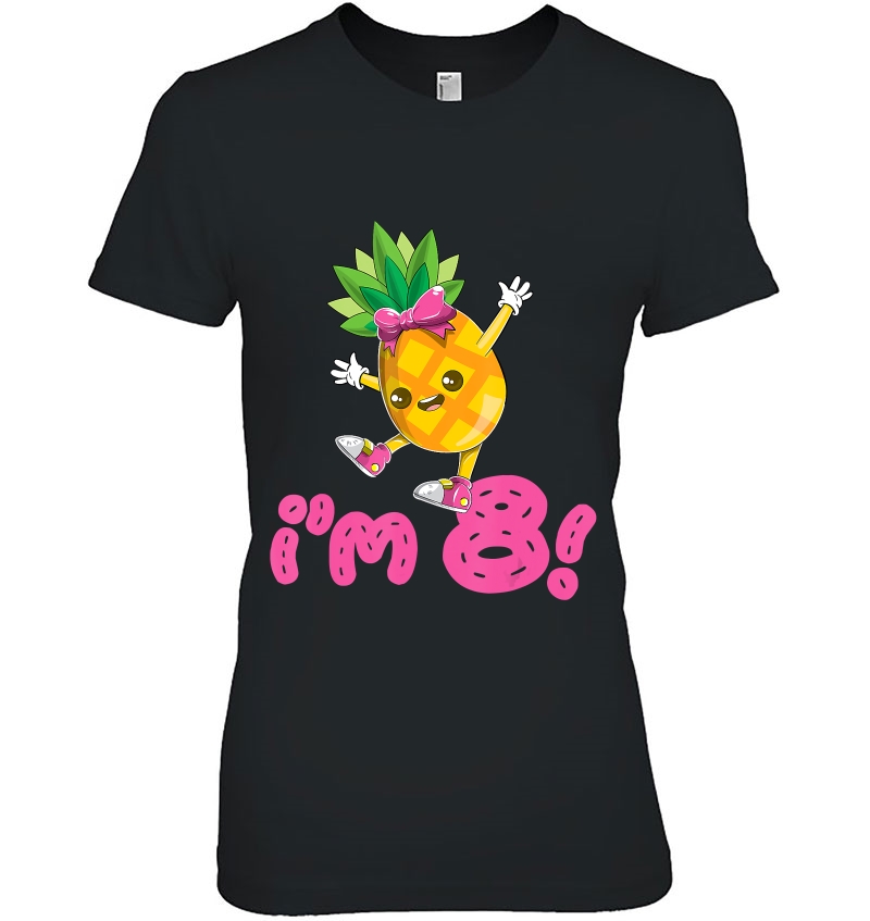 Cute Pineapple I'm 8 Years Old Girls Birthday Party Hoodie