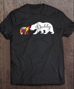 Daddy Bear Autism Awareness Month Dad Grandpa Men Gift Zip Tee