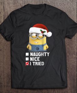 Despicable Me Minions Naughty Nice I Tried Checklist Raglan Baseball Tee