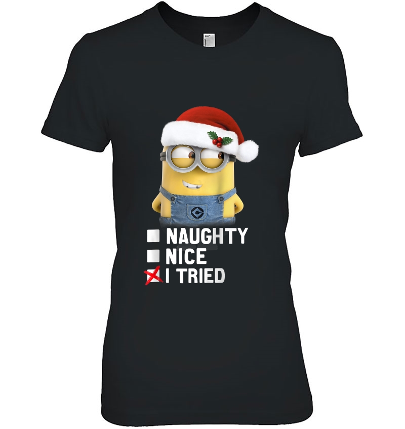 Despicable Me Minions Naughty Nice I Tried Checklist Raglan Baseball Hoodie