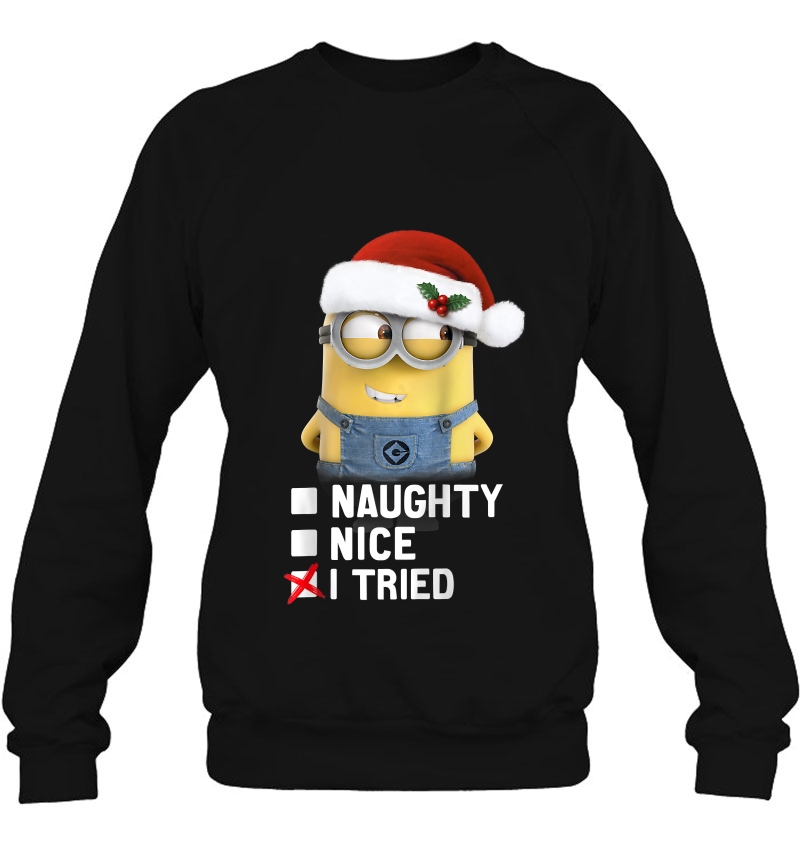 Despicable Me Minions Naughty Nice I Tried Checklist Raglan Baseball Mugs