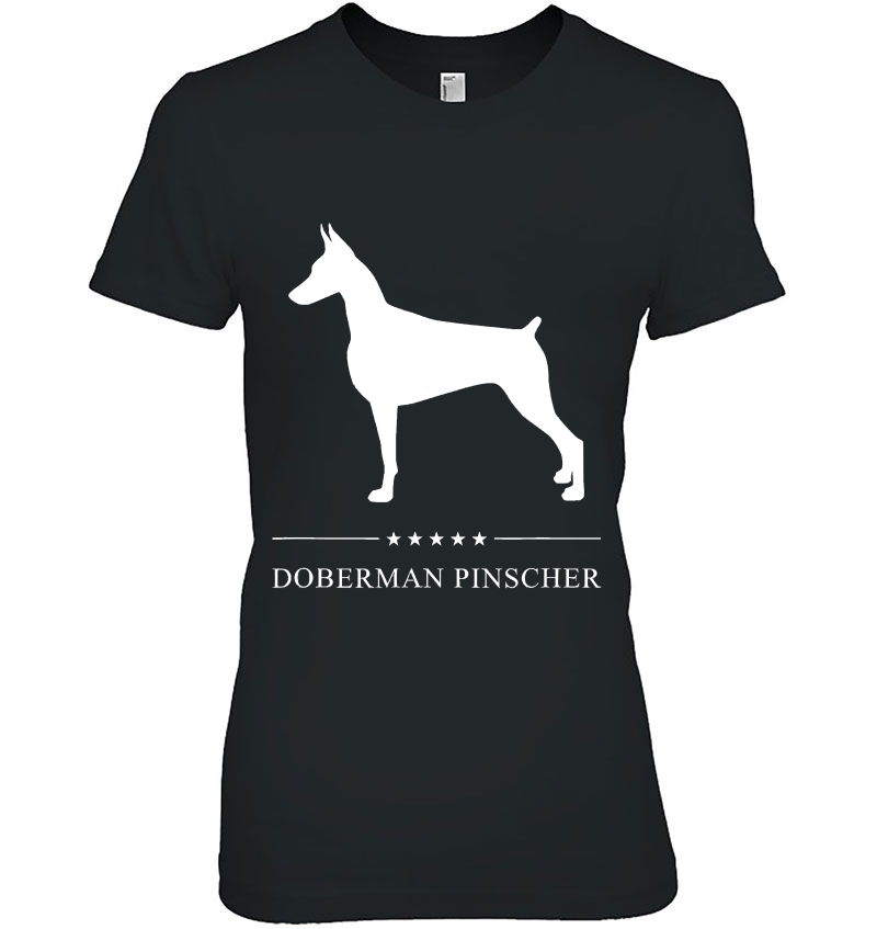 Doberman Pinscher Dog White Silhouette Hoodie