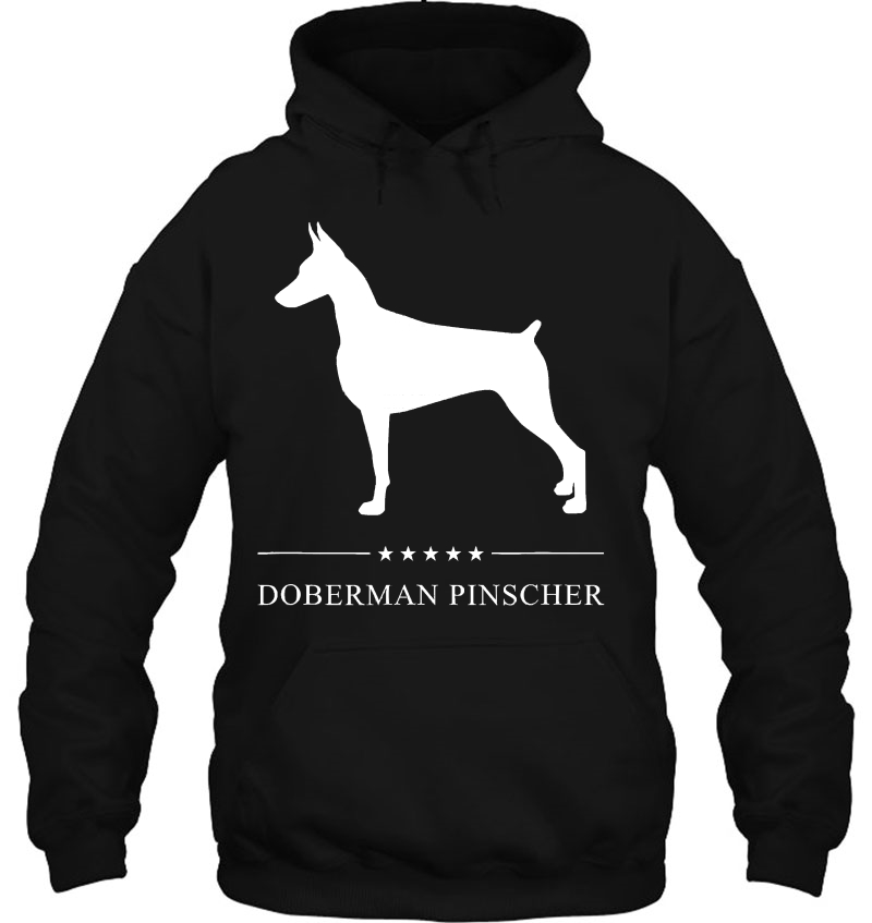 Doberman Pinscher Dog White Silhouette Mugs