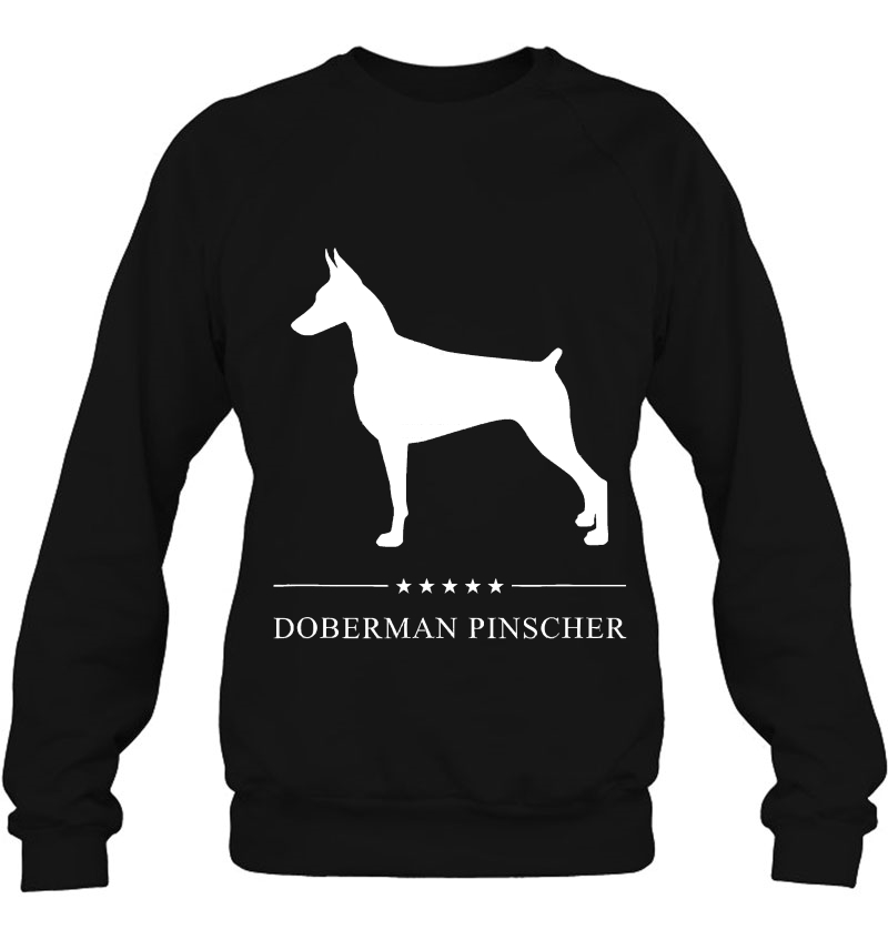 Doberman Pinscher Dog White Silhouette Mugs