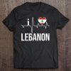 I Love Lebanon Heartbeat Flag For Lebanese Pride Gift Tee